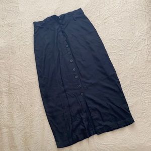 Black Button Front Midi Skirt (Urban Outfitters)!